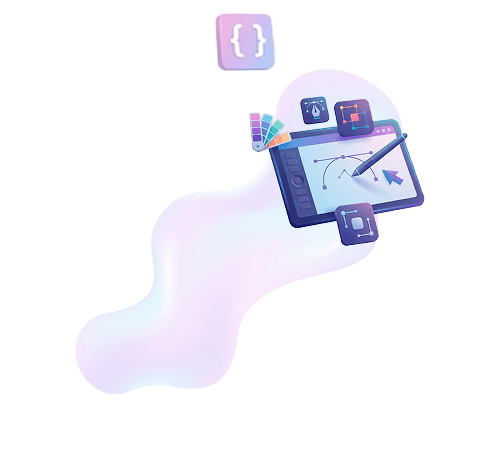 Design tablet and creative tools illustration